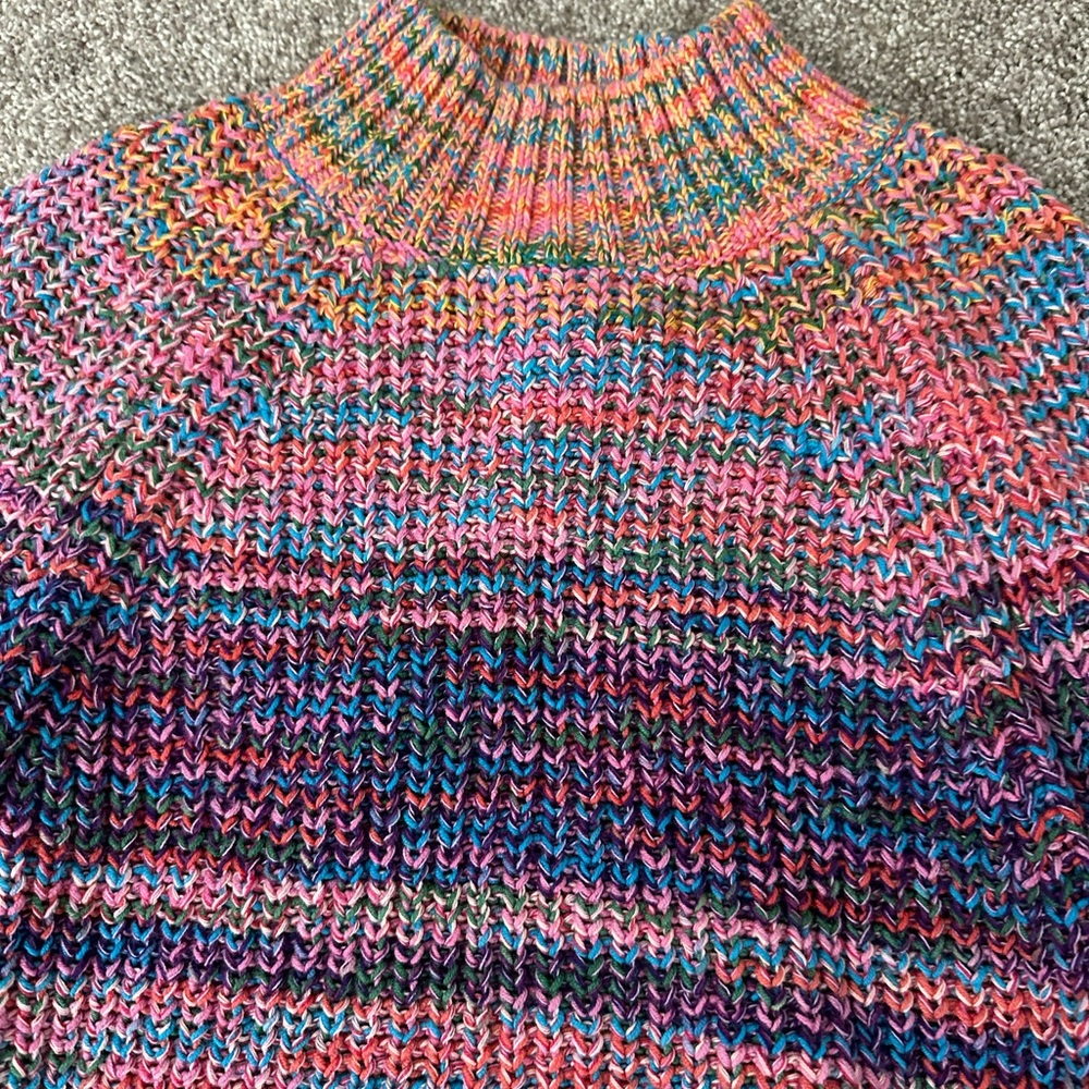 Vintage GAP Rainbow Knit Turtleneck Sweater - Picture 7 of 12